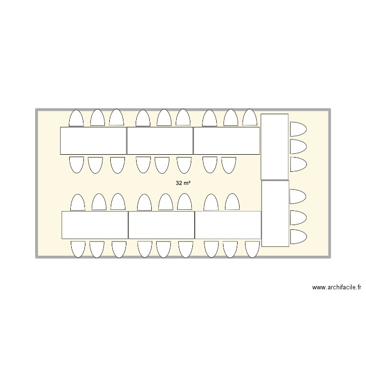 Furiga Plan B. Plan de 1 pièce et 32 m2