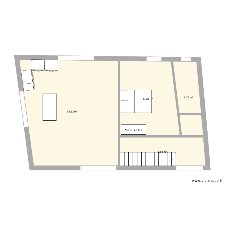 Maison avec angle . Plan de 0 pièce et 0 m2