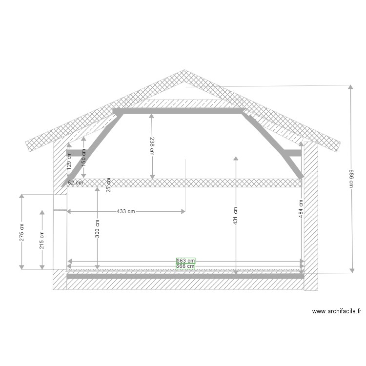 Plan remise coupe 1 V2. Plan de 0 pièce et 0 m2