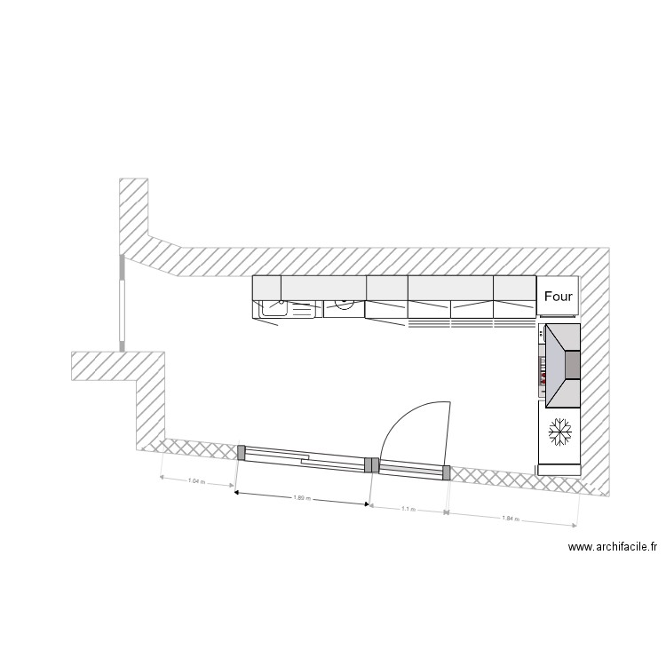 CUISINE pour Anne suite aménagée. Plan de 0 pièce et 0 m2