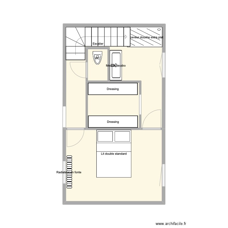 Suite parentale 3. Plan de 4 pièces et 26 m2