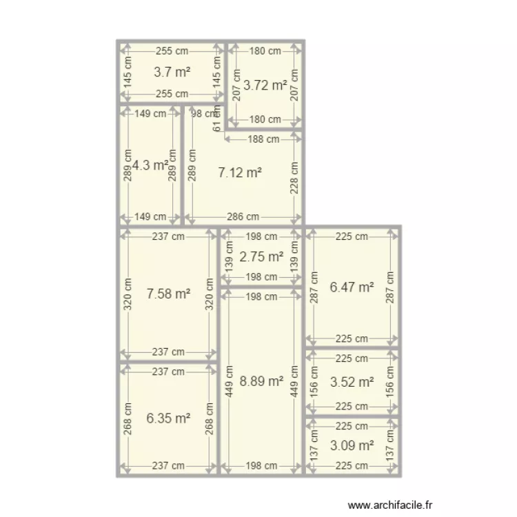 chevrerie desert. Plan de 