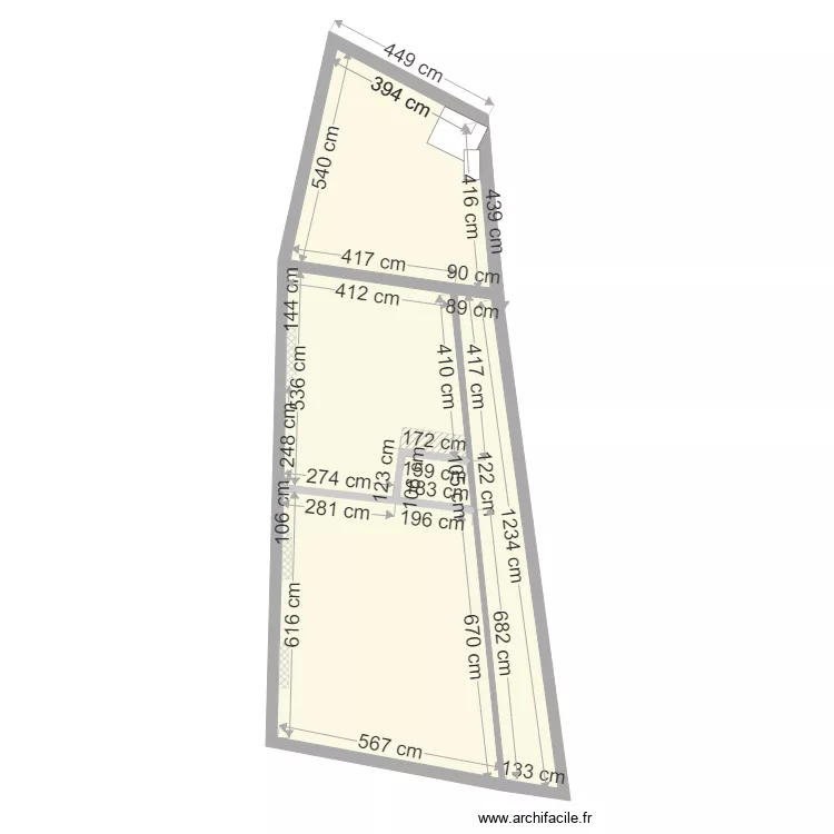 maison rdc couloir salon  cuisine et zone escalier a. Plan de 