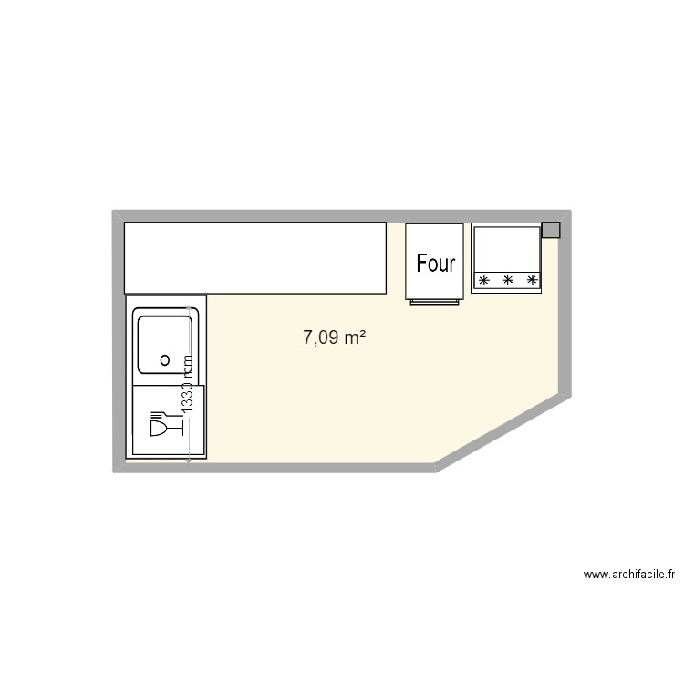 mairie de villes. Plan de 1 pièce et 7 m2