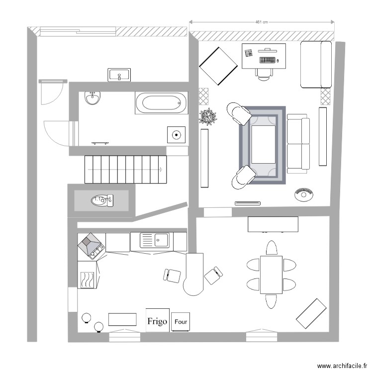 Salon Bas. Plan de 0 pièce et 0 m2