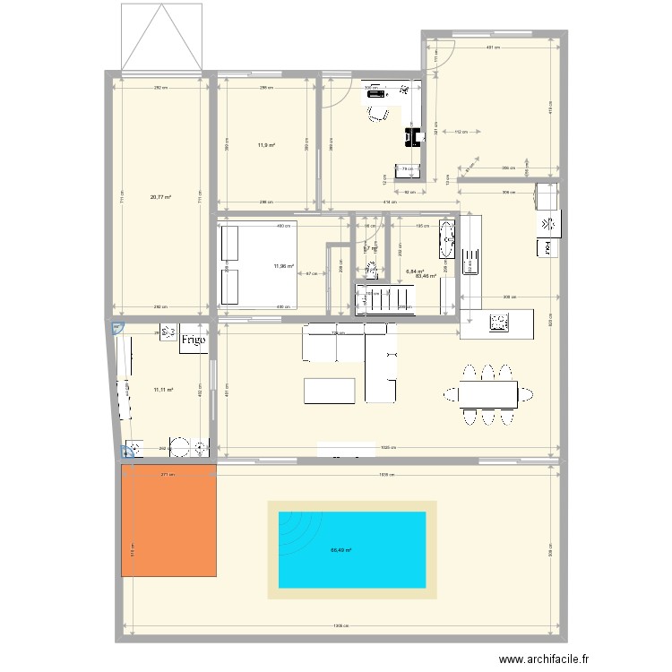 maison nous trois. Plan de 8 pièces et 214 m2