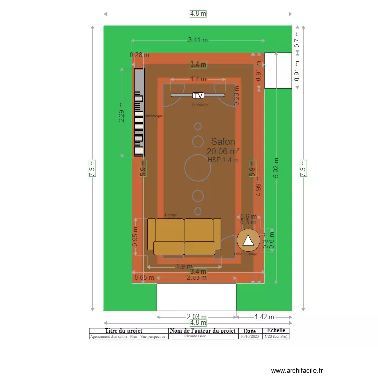 Agencement salon plan vue perspective 2. Plan de 
