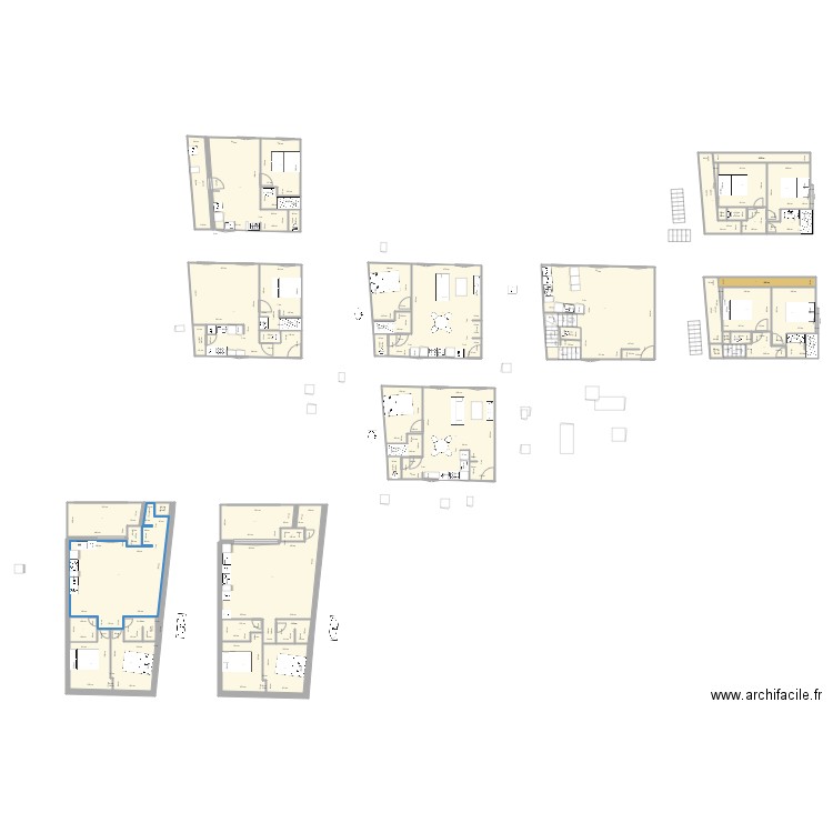 QUAI DE LILE 2. Plan de 56 pièces et 449 m2