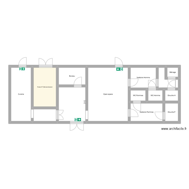B031 (Base Vie Télécom). Plan de 14 pièces et 85 m2