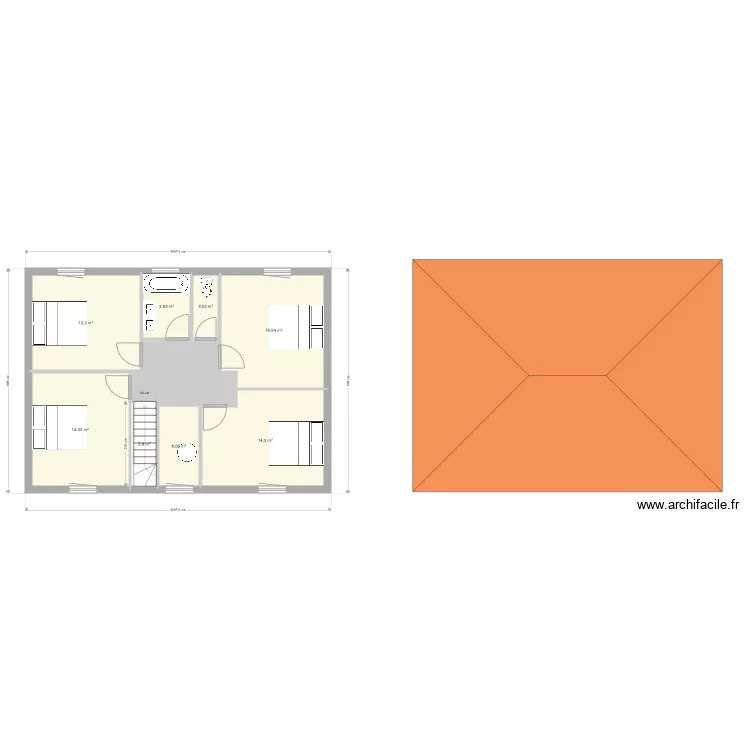 Maison Etage. Plan de 