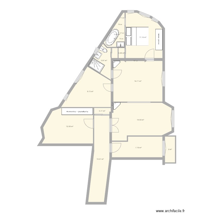 tolbiac 13eme  modifié corrigé essai 72 modifié caro et jp. Plan de 0 pièce et 0 m2