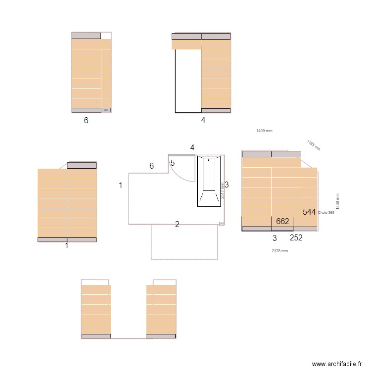 sdb enfant mur. Plan de 0 pièce et 0 m2