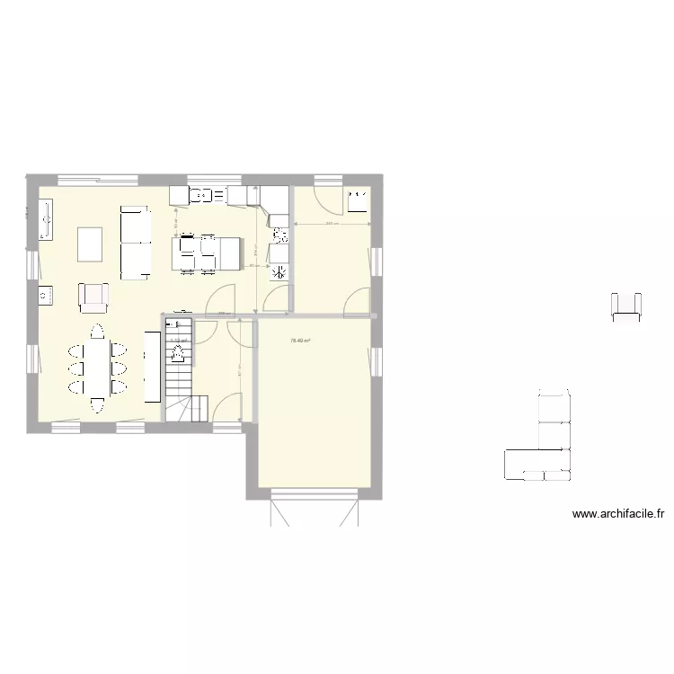 Plan salon devant. Plan de 