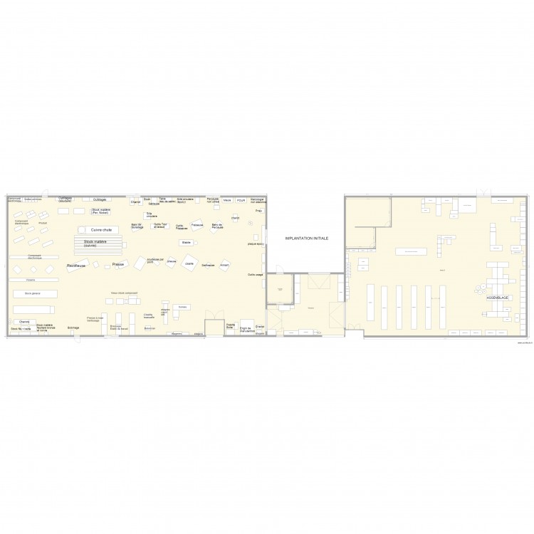 Implantation atelier A B C Initial 21. Plan de 0 pièce et 0 m2