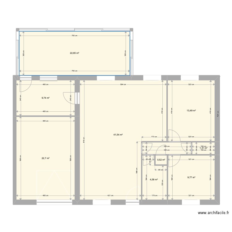 nouveau. Plan de 10 pièces et 129 m2