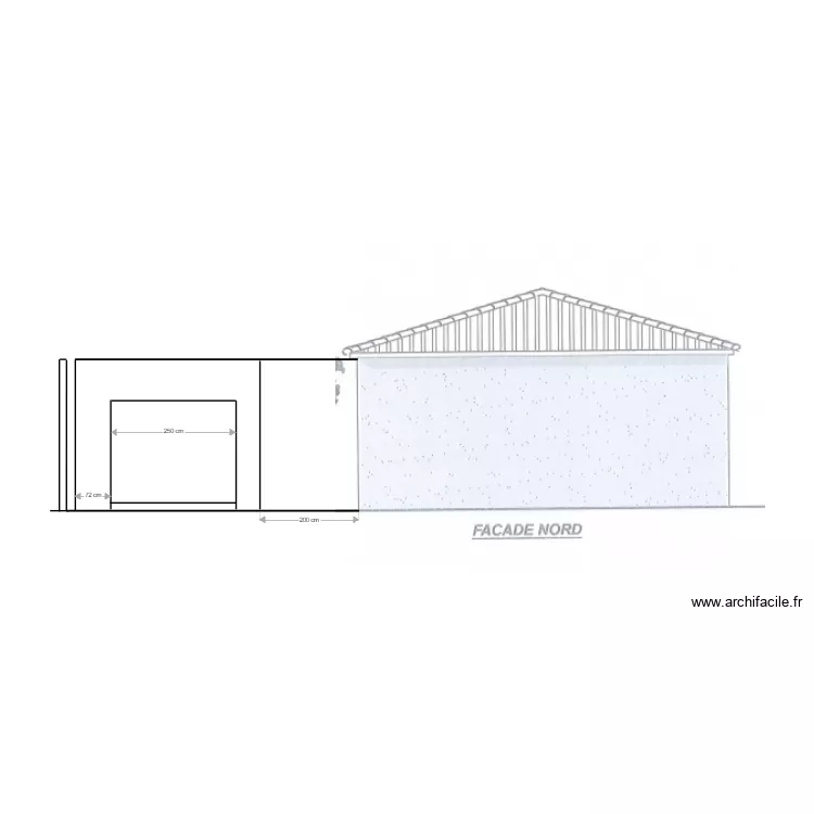 facade nord garage. Plan de 