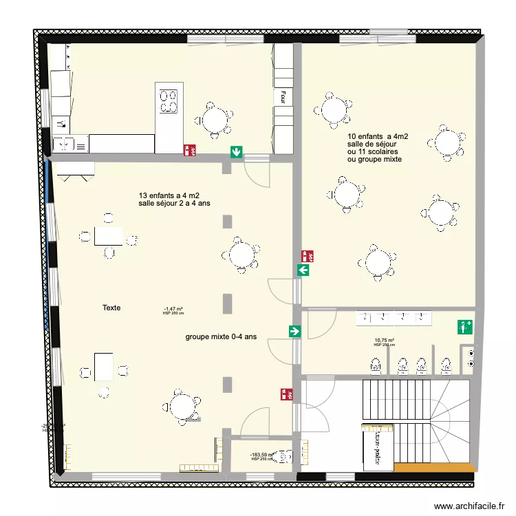 ext creche dude 1 er etage. Plan de 