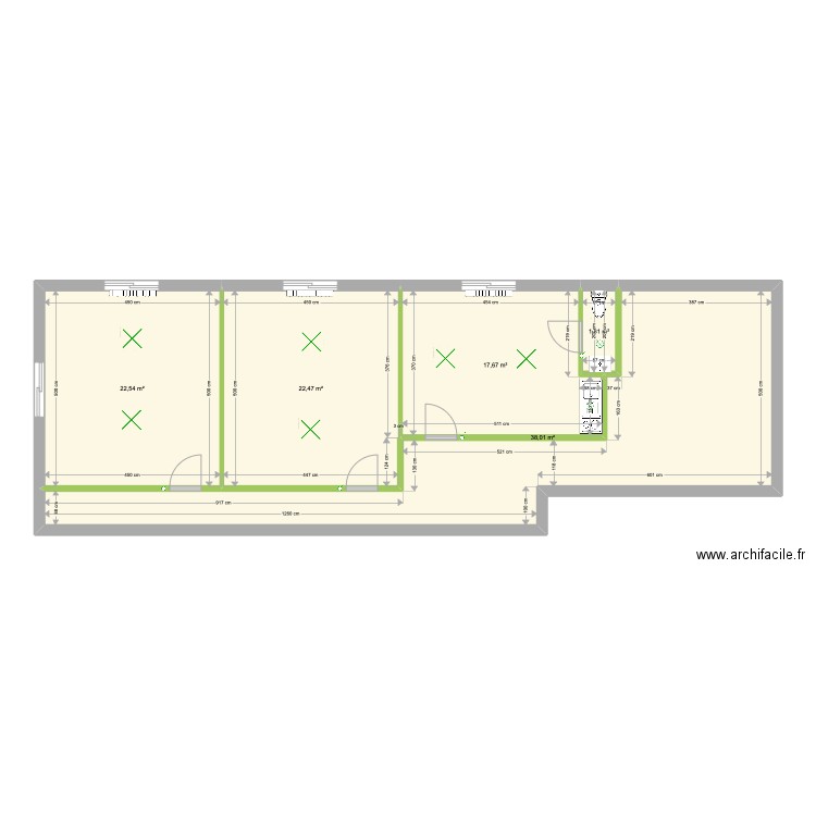 S2G 01. Plan de 5 pièces et 103 m2