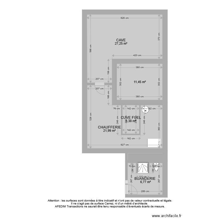 BI 8381 SOUS SOL. Plan de 7 pièces et 73 m2