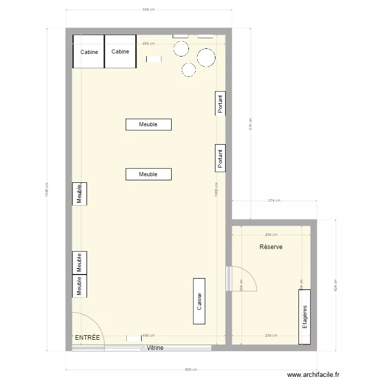 katy boutique. Plan de 