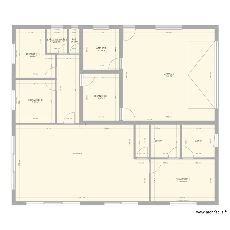 Maison Passive V1. Plan de 11 pièces et 180 m2