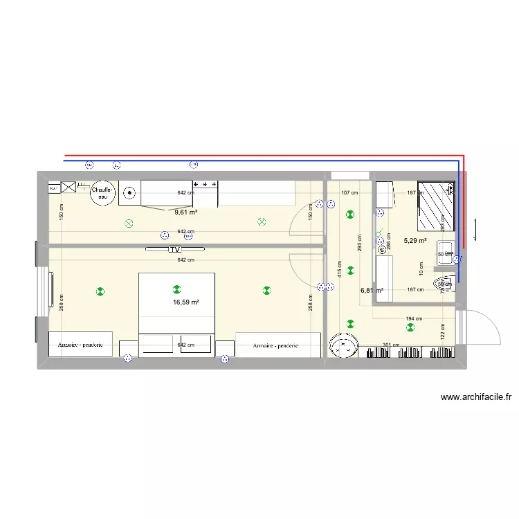 buanderie 3 bis . Plan de 