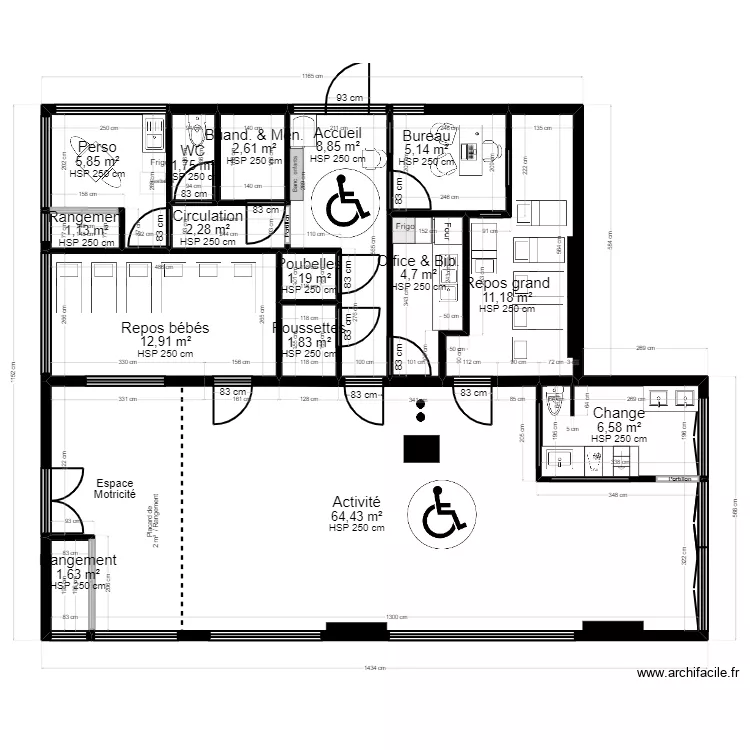 Paris Thionville 75019 Projet JORDAN + cotes portes. Plan de Paris Thionville 75019 Projet JORDAN + cotes portes. Plan de