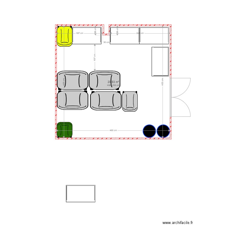 LOCAL DECHETS VAISE. Plan de 1 pièce et 21 m2