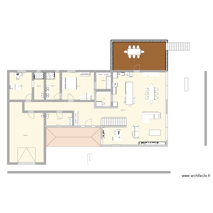 Boisé 3 rdc A. Plan de 10 pièces et 211 m2