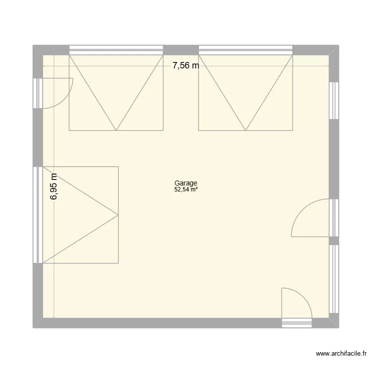 Garage actuel. Plan de 1 et 53 m² Garage actuel. Plan de 1 et 53 m²