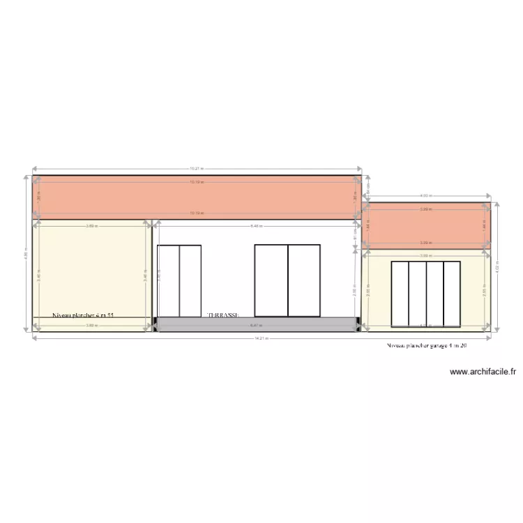 Facade Sud . Plan de 