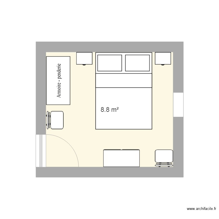 chambre petite commode. Plan de 0 pièce et 0 m2