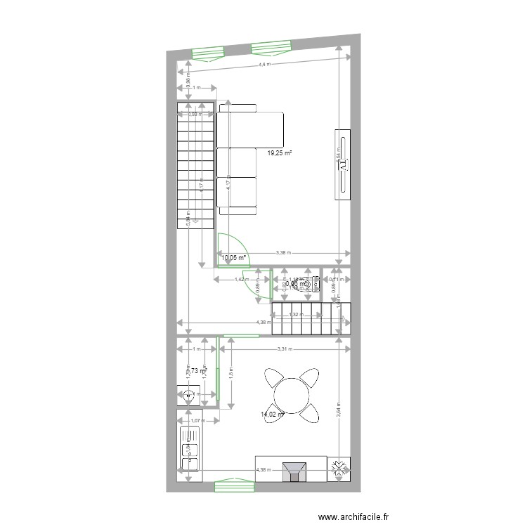 DULEAU RDC. Plan de 0 pièce et 0 m2