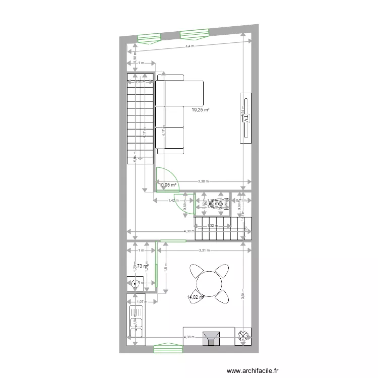 DULEAU RDC. Plan de 