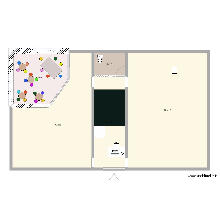 négociation . Plan de 5 pièces et 173 m2