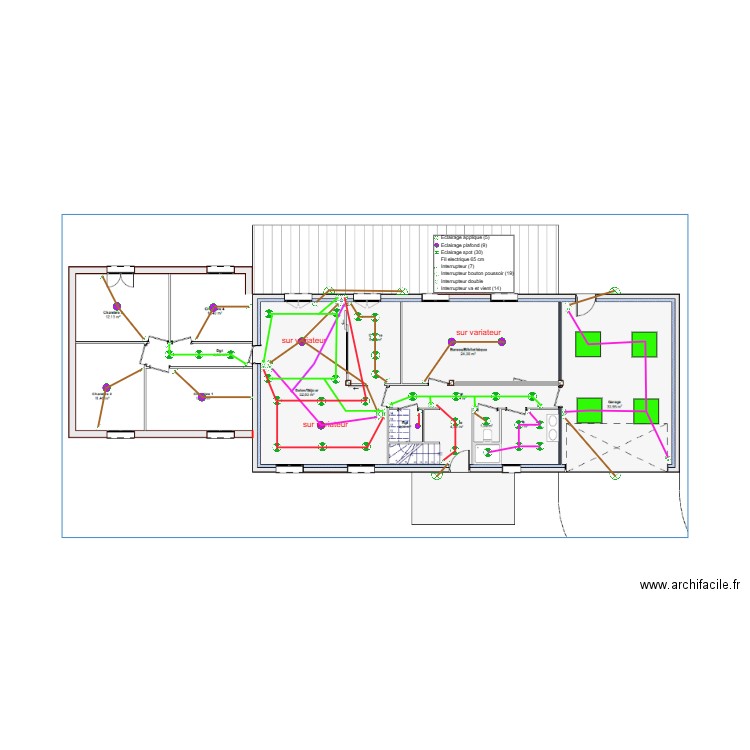 DARMIAN -PLAN RDC - LUMINAIRES. Plan de 0 pièce et 0 m2