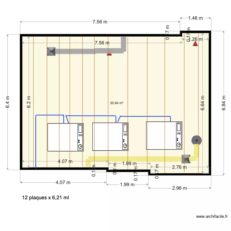 terrasse  sur planche bois  . Plan de 
