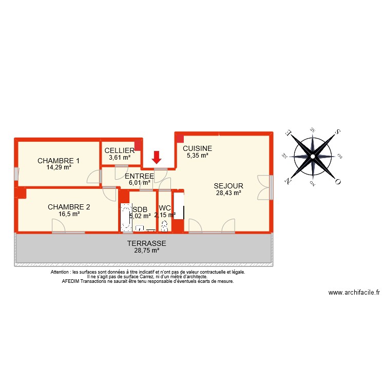 BI 11093. Plan de 13 pièces et 111 m2