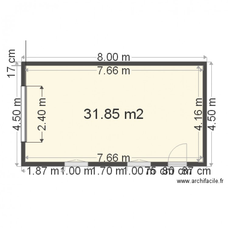 Plan garage 8 par 45. Plan de 0 pièce et 0 m2