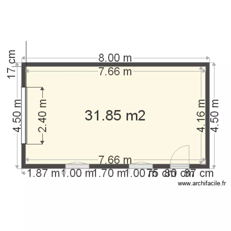 Plan garage 8 par 45. Plan de 