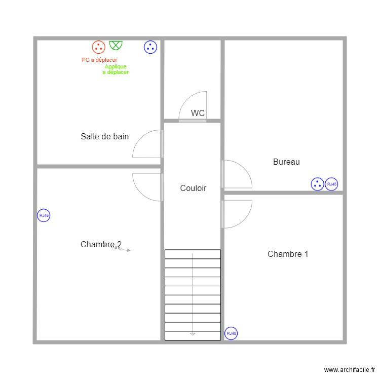 DESCHAMPS étage. Plan de 0 pièce et 0 m2