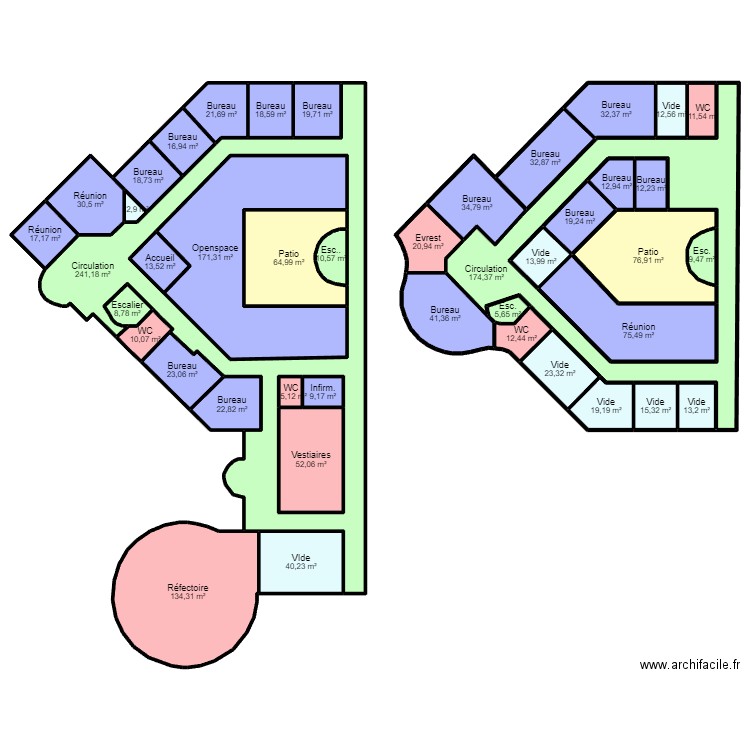 PRONAL. Plan de 43 pièces et 2214 m2