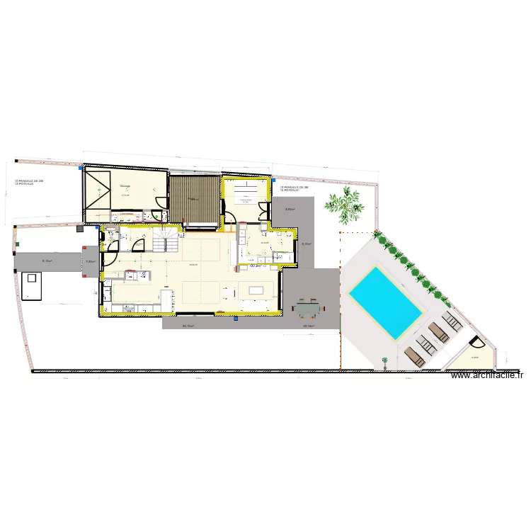 Cloture. Plan de 15  et 333 m²