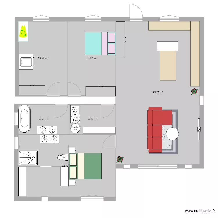 pi&egrave;ce de vie. Plan de 