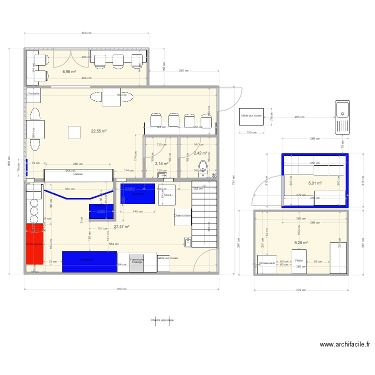 cluny 2. Plan de 7 pièces et 76 m2