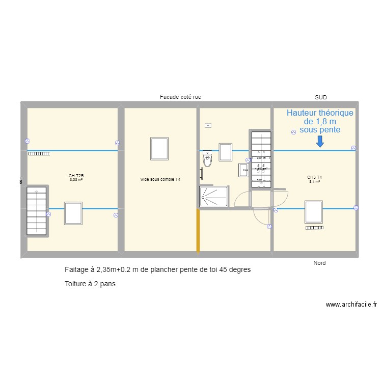 2eme REBAIS aménagé. Plan de 0 pièce et 0 m2