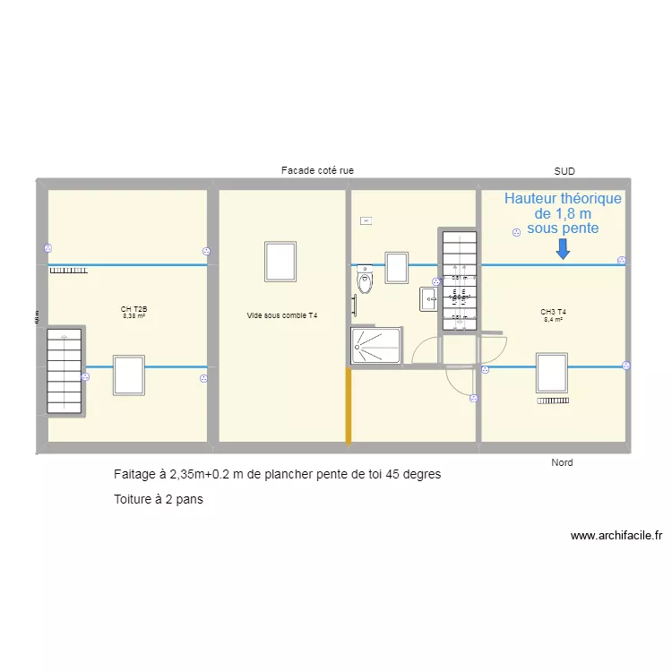 2eme REBAIS am&eacute;nag&eacute;. Plan de 