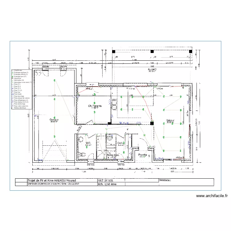 Plan RdC Habassi. Plan de 