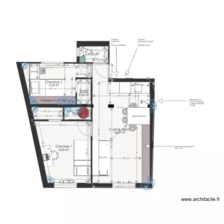 Plan projet appartement St&eacute;phanie DUBOIS. Plan de 