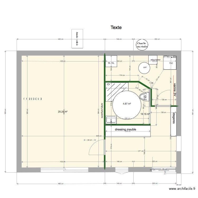 rdc wc sdb studio entree couloir 04 fevrier ter. Plan de 0 pièce et 0 m2